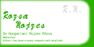 rozsa mojzes business card